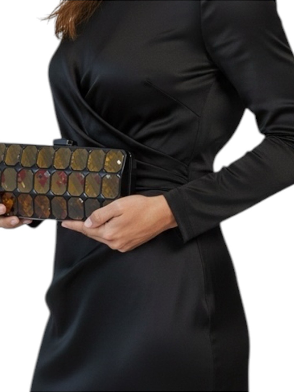NWOT Gemstone Minaudiere Clutch With Gunmetal Hardware & Detachable Chain Strap
